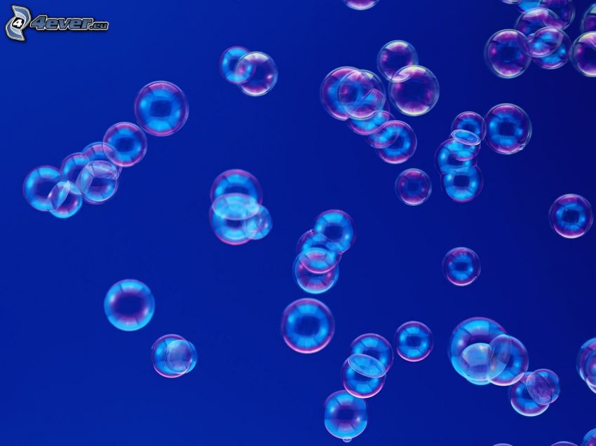 Blasen, blauer Hintergrund