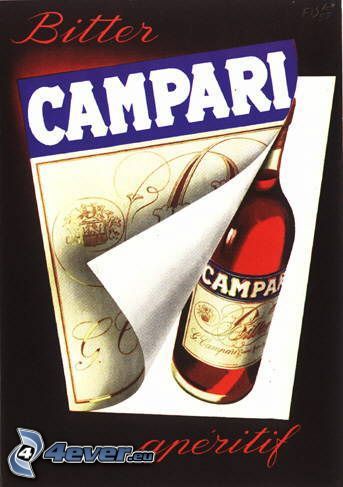 Campari, Etikett, Werbung