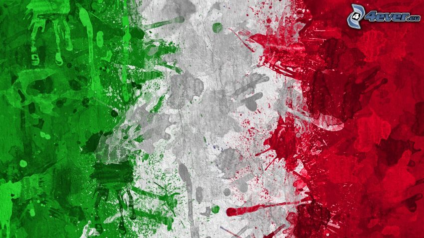 Italienische Flagge, grün, weiß, rot, Farben