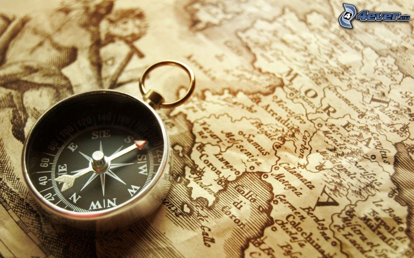 Kompass, historische Landkarte