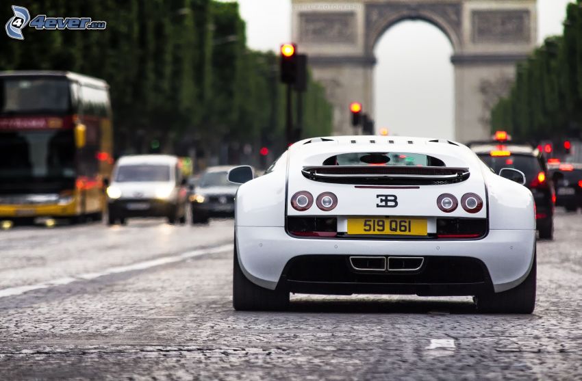 Bugatti Veyron, Triumphbogen, Paris, Straße