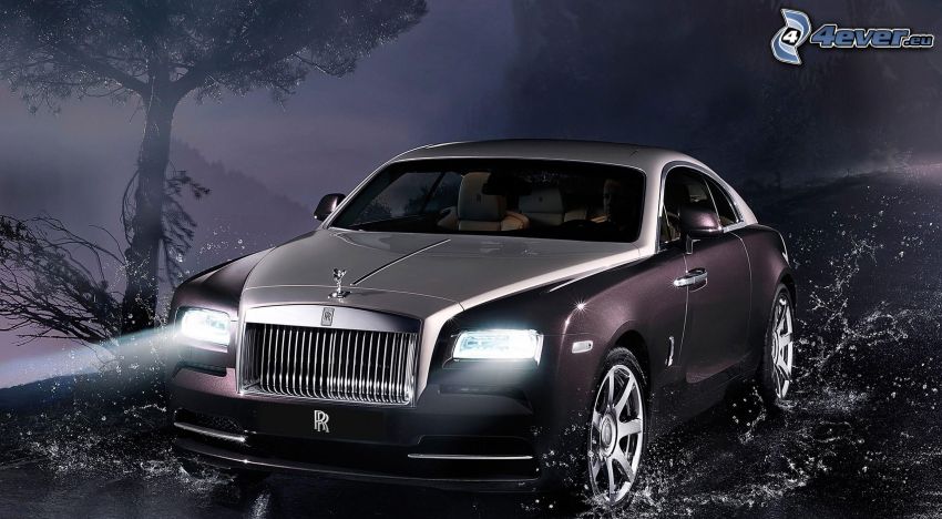 Rolls Royce, Wasser, Nacht, Lichter