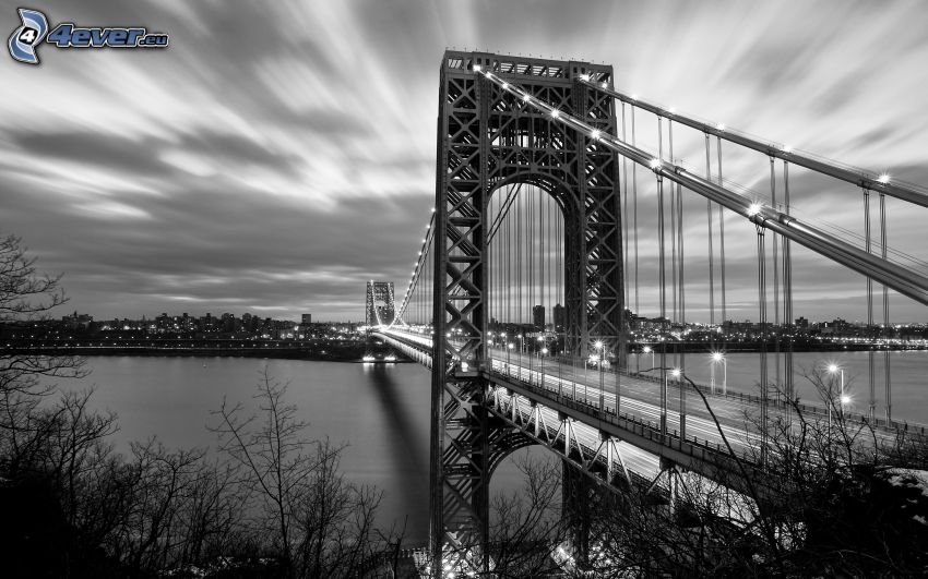 George Washington Bridge, Schwarzweiß Foto