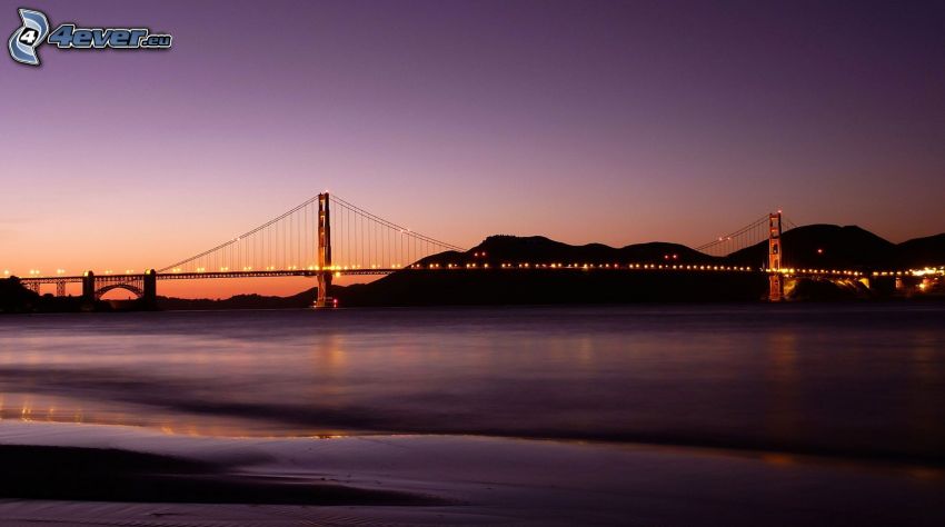Golden Gate, beleuchtete Brücke