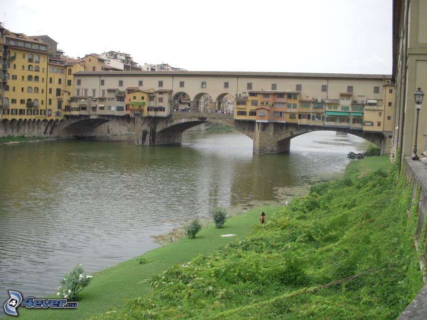 Ponte Vecchio, Florenz, Arno, Fluss, Brücke