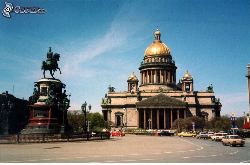 Isaakskathedrale, Sankt Petersburg, Straße, Statuen
