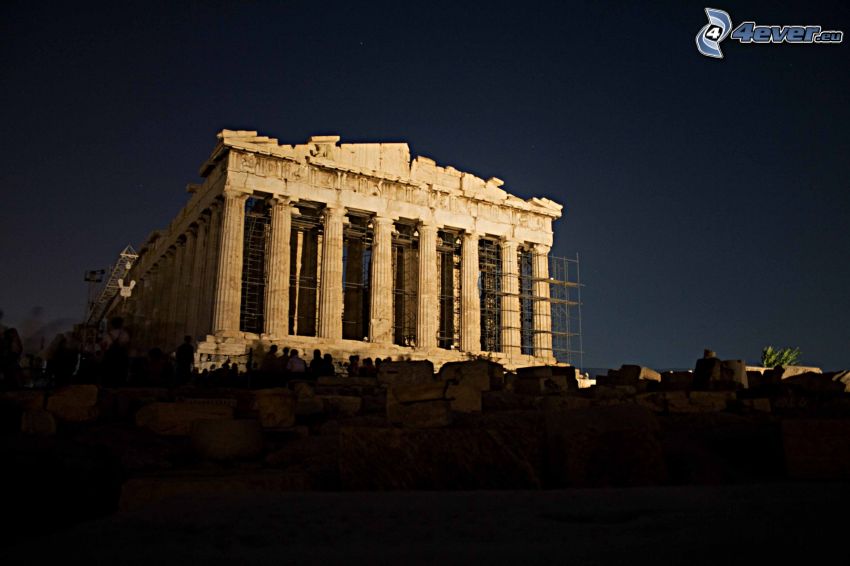 Parthenon, Athen, Nacht