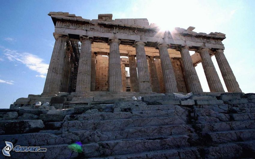 Parthenon, Athen, Sonne