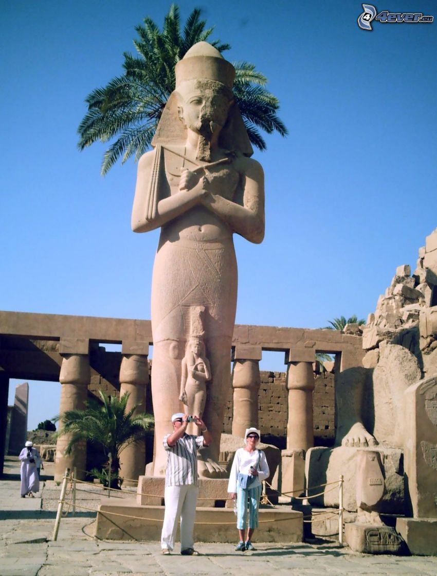 Statue, Karnak, Ägypten
