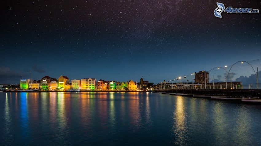 Curaçao, Nachtstadt, Sternenhimmel, Meer