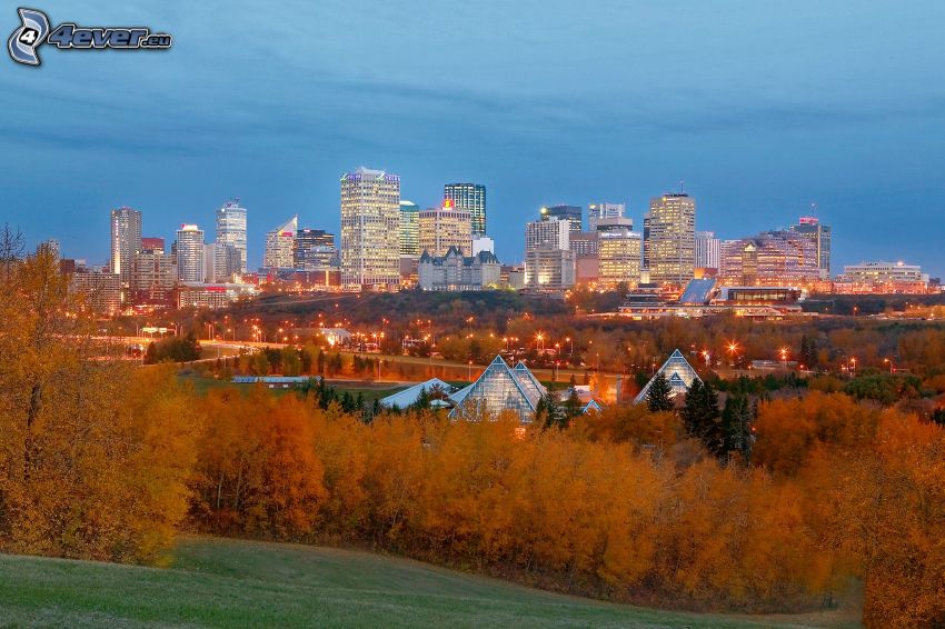 Edmonton, abendliche Stadt