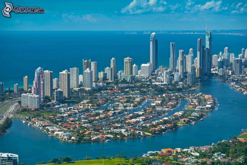 Gold Coast, Wolkenkratzer, offenes Meer