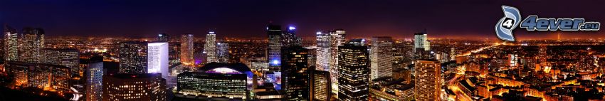 La Défense, Wolkenkratzer, Panorama, Nachtstadt, Paris