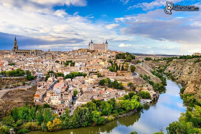 Toledo, Alcázar de Toledo, Fluss, HDR
