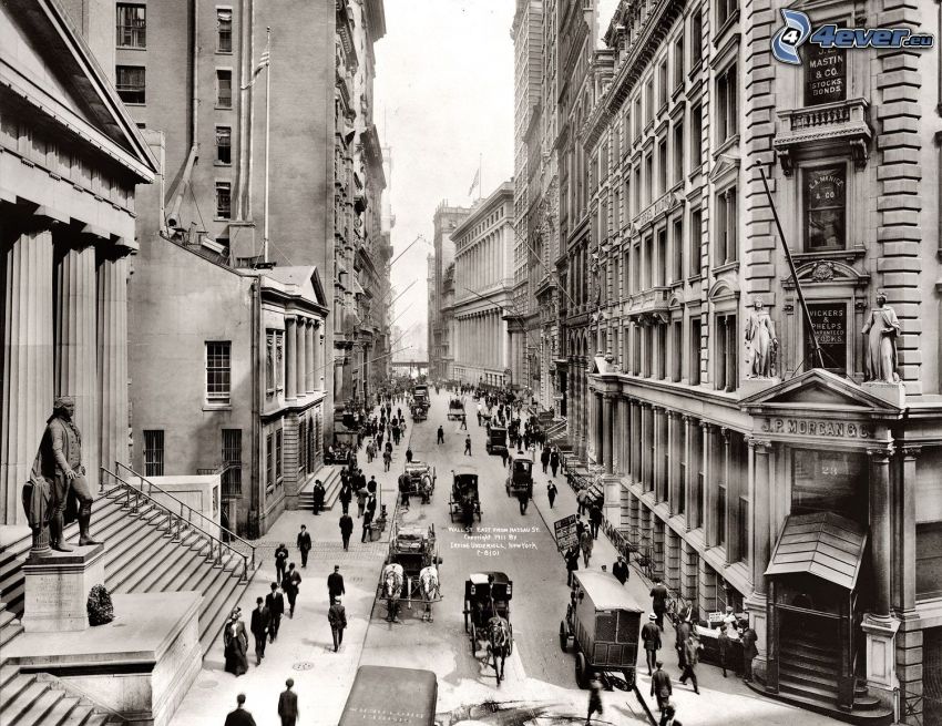 Wall Street, New York, 1911, Straße