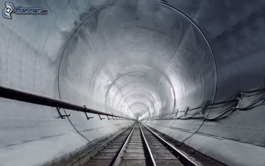 Tunnel, U-Bahn, Schienen