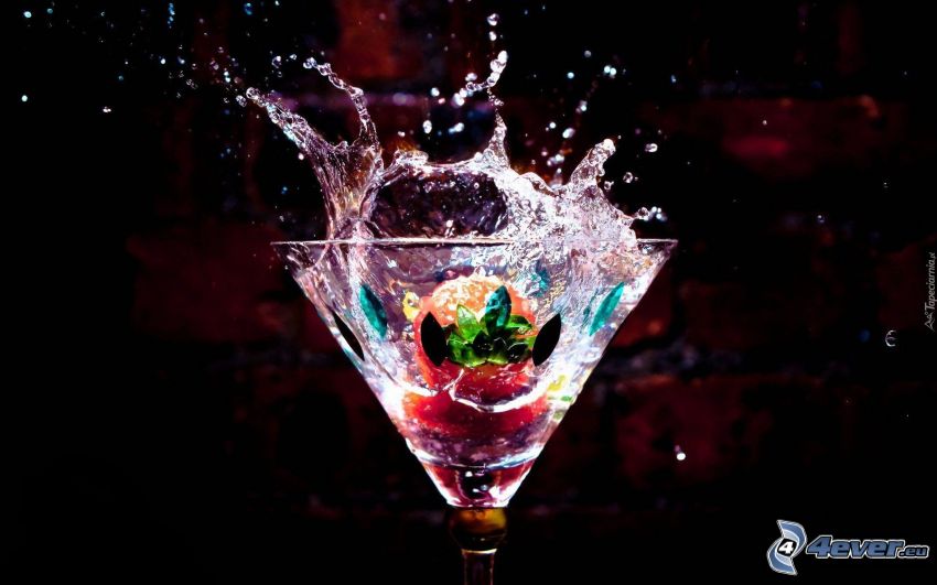 Cocktail, Erdbeere, splash