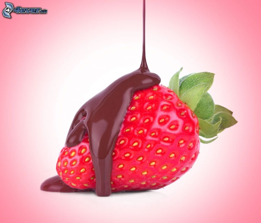 Erdbeere in Schokolade