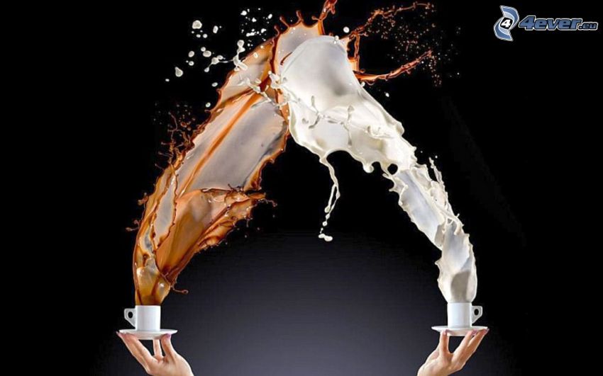 splash, Kaffee, Milch