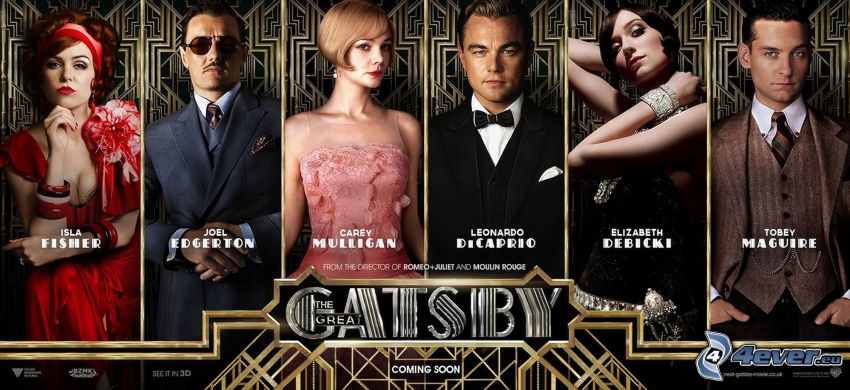 Groß Gatsby, Myrtle Wilson, Daisy Buchanan, Jay Gatsby, Jordan Baker, Nick Carraway