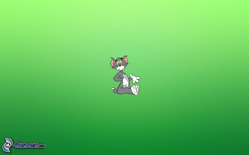 Tom und Jerry, grüner Hintergrund