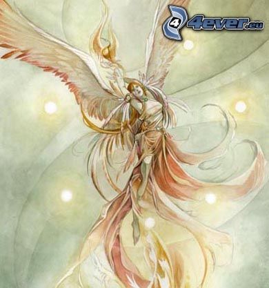 Frau mit Flügeln, gezeichnete Frau