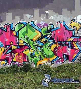 Graffiti, Spray, Wand, Kunst