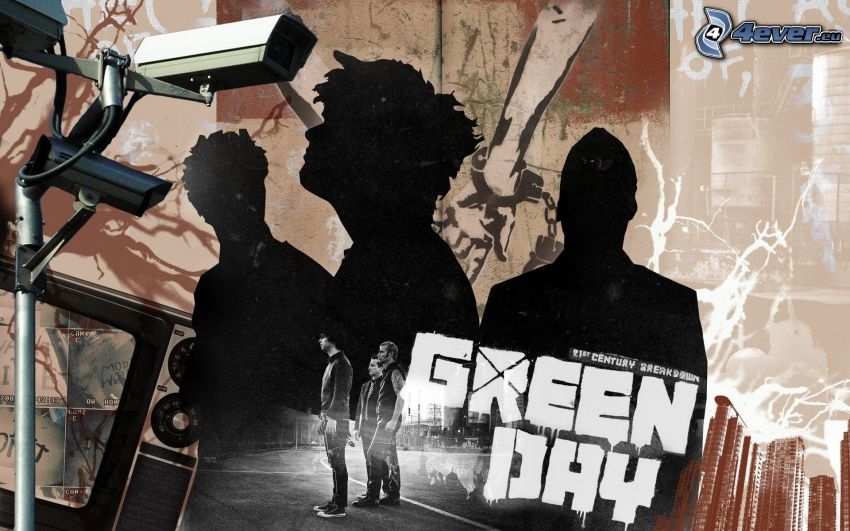 Green Day, Silhouetten von Menschen