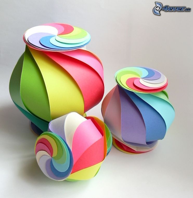 origami, farbige Papiere