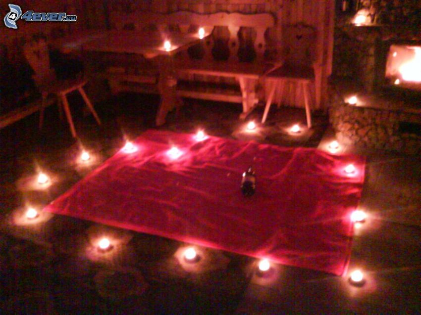 Herz aus Kerzen, Romantik