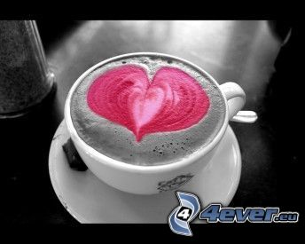 Herz in Kaffee, latte art