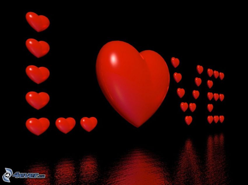 love, roten Herzen