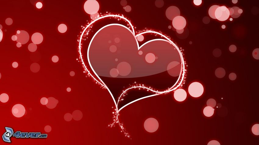 roten Herzen, Ringe, roter Hintergrund