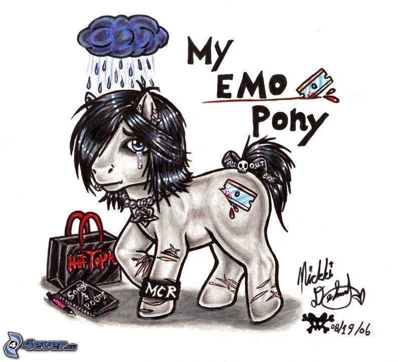 emo pony, gezeichnetes Pferd