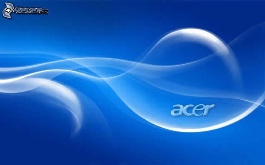 Acer, weiße Linien, blauer Hintergrund