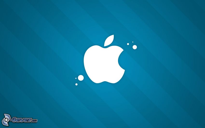 Apple, blauer Hintergrund