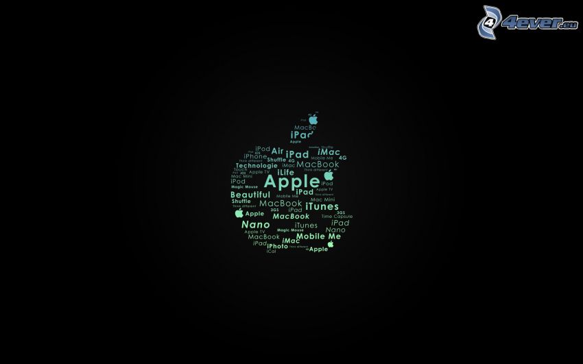 Apple, schwarzem Hintergrund