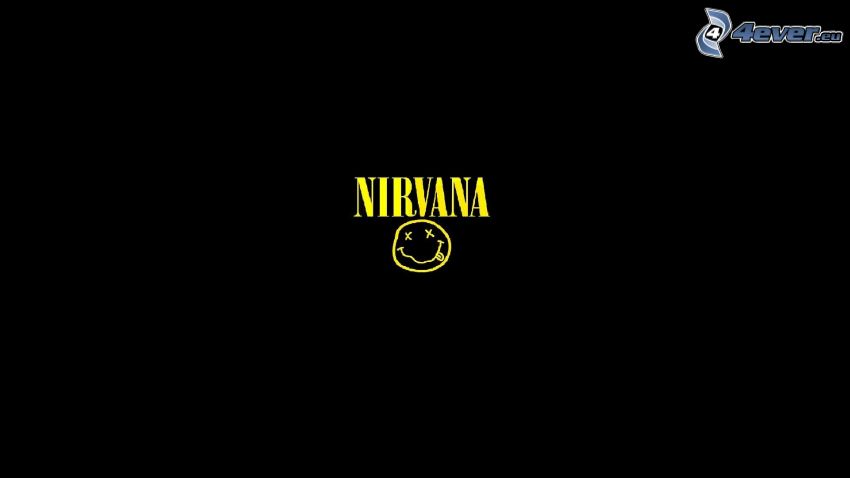 Nirvana, schwarzem Hintergrund