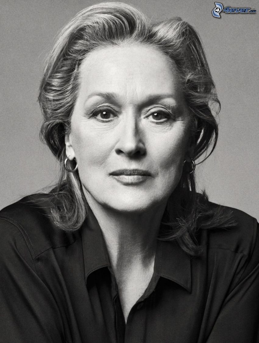 Meryl Streep, Schwarzweiß Foto