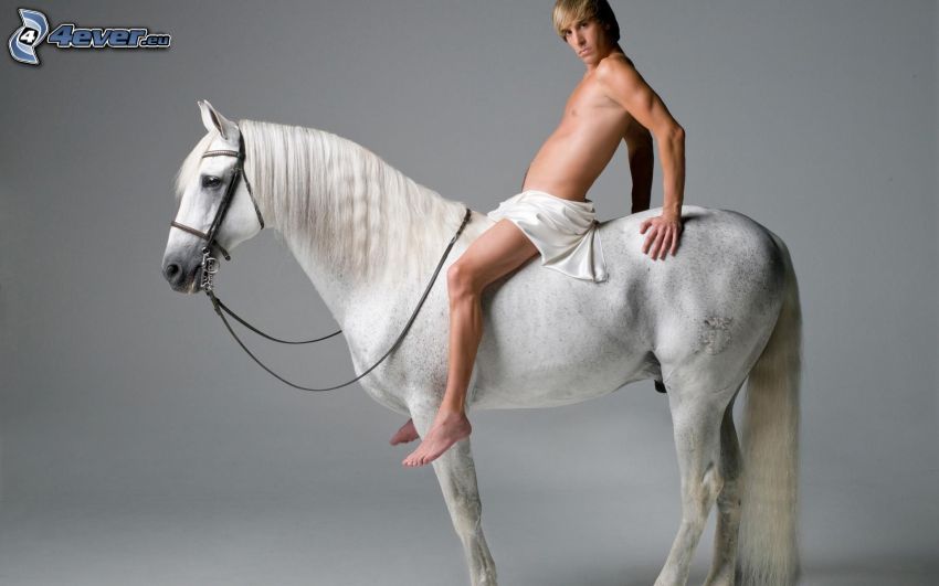 Sacha Baron Cohen, weißes Pferd