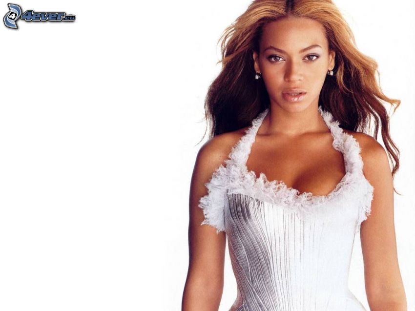 Beyoncé Knowles, weißes Kleid