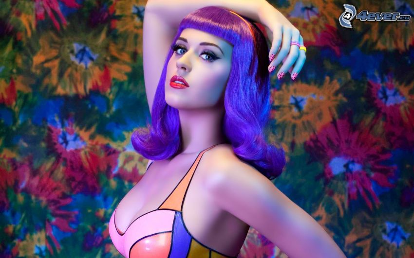 Katy Perry, lila Haar