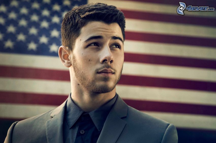Nick Jonas, amerikanische Flagge