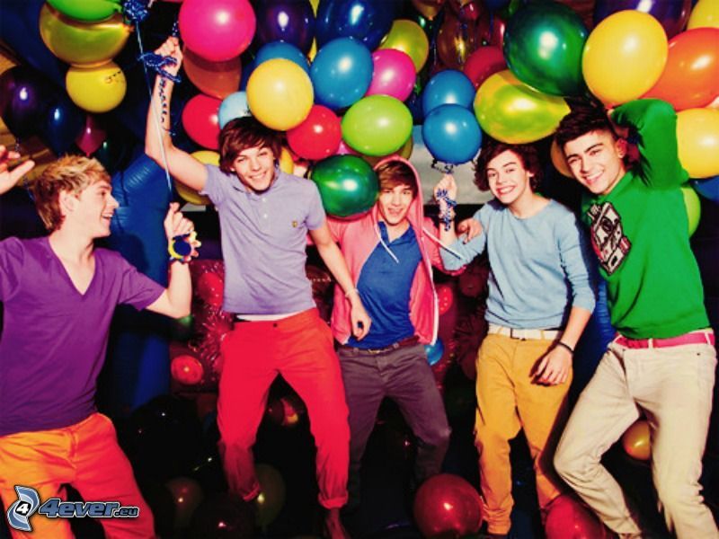 One Direction, Louis Tomlinson, Liam Payne, Niall Horan, Harry Styles, Zayn Malik, Luftballons