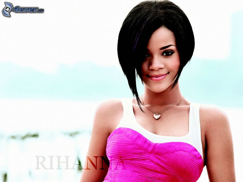 Rihanna, rosa Kleid