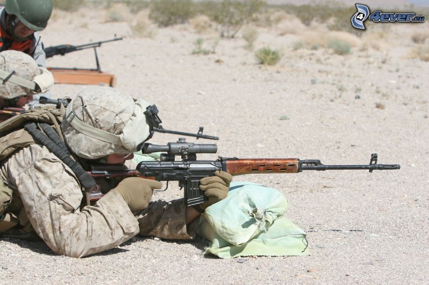 Soldat mit einem Gewehr