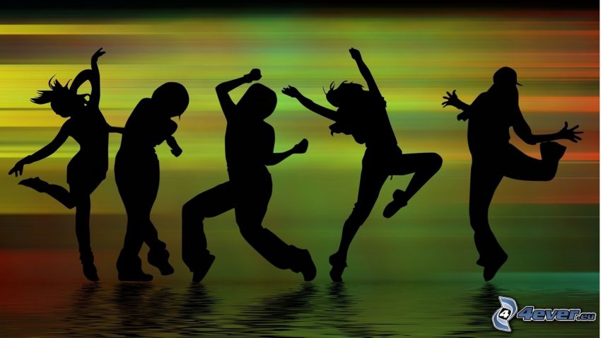 Tanz, Silhouetten von Menschen