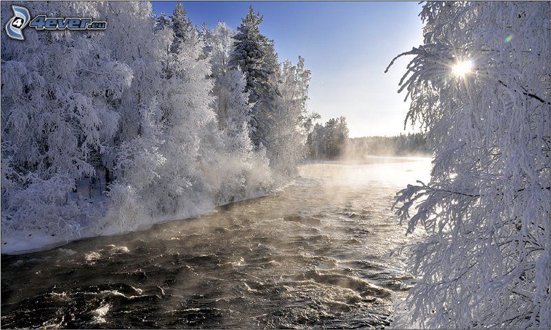 gefrorene Landschaft, Finnland, Fluss