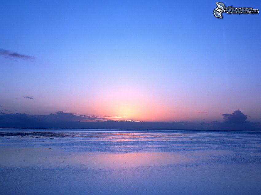 Sonnenuntergang über dem Meer, Ozean, Küste, Tahiti