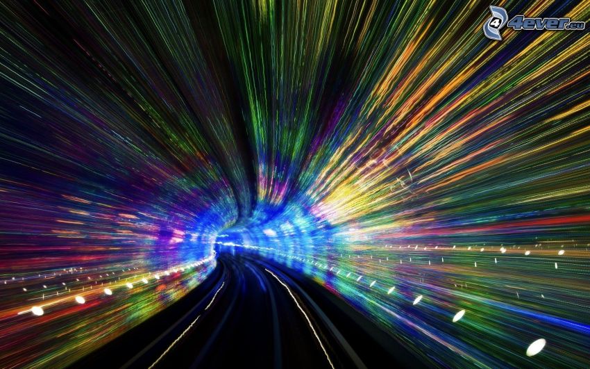 Tunnel, Lichter, Geschwindigkeit, Nacht